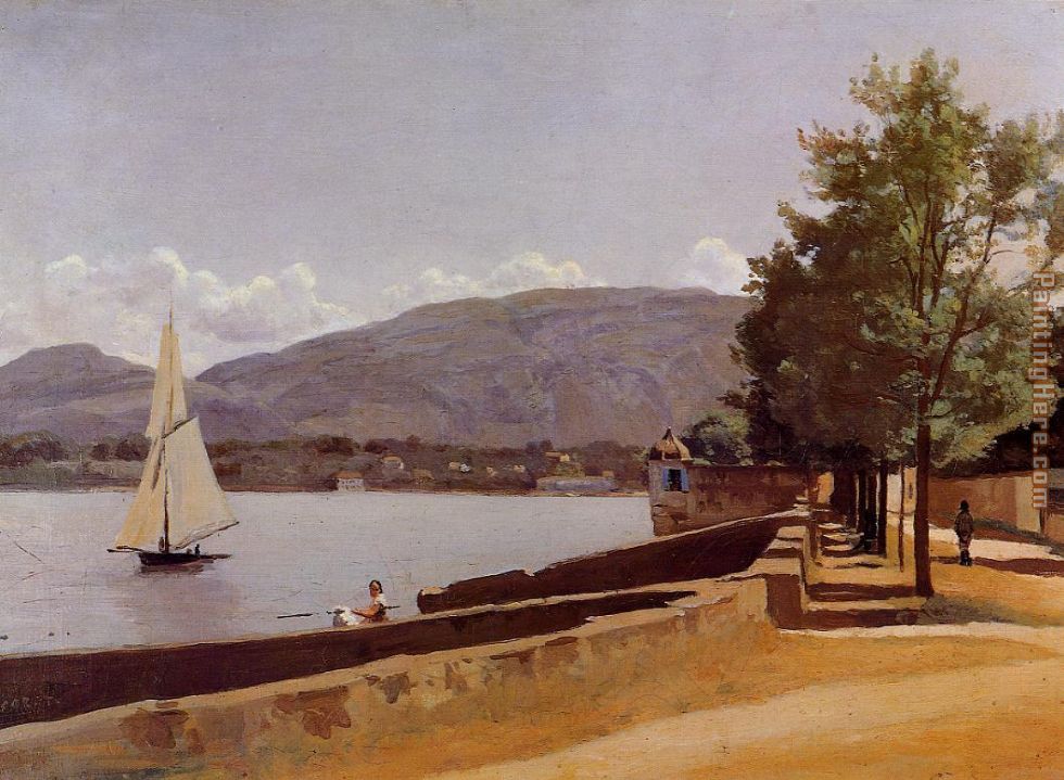 The Quai des Paquis in Geneva painting - Jean-Baptiste-Camille Corot The Quai des Paquis in Geneva art painting